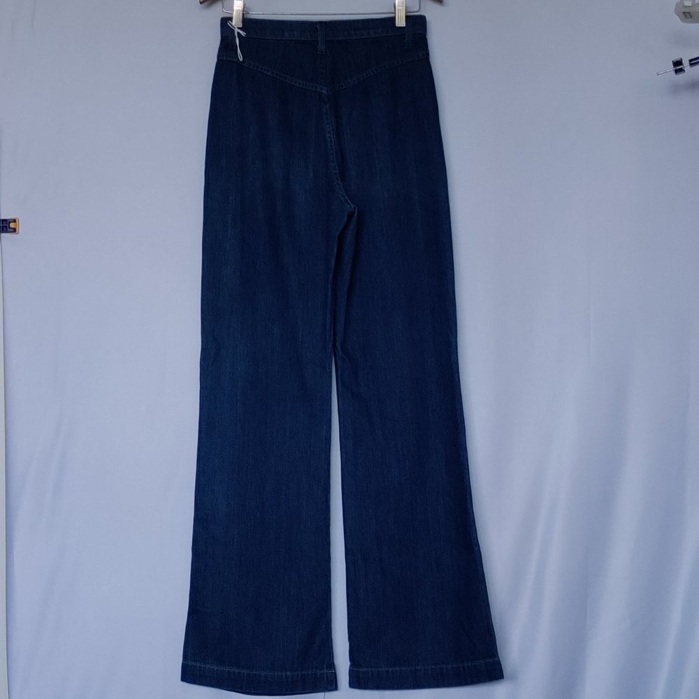 Reformation Size 28 Indigo Trouser Jean Wide Bottoms